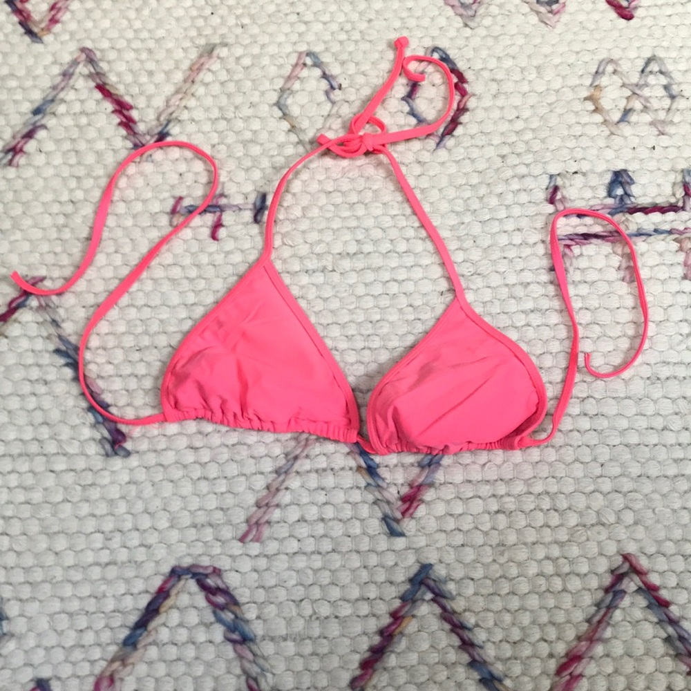 Neon pink body glove triangle bikini top